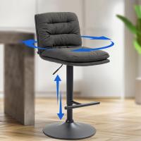 Barhocker Damar Stoff schwarz dunkelgrau Barhocker Damar Stoff schwarz dunkelgrau