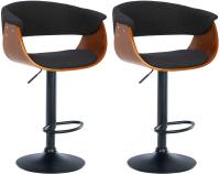 2er Set Barhocker Vestal Stoff walnuss/schwarz 2er Set Barhocker Vestal Stoff walnuss/schwarz
