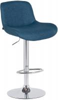 Barhocker Solon Chrom Stoff blau 