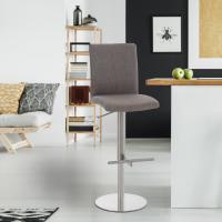 2er Set Barhocker Cadiz Stoff edelstahl grau