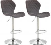 2er Set Barhocker Cork Stoff chrom dunkelgrau 2er Set Barhocker Cork Stoff chrom dunkelgrau