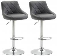2er Set Barhocker Lazio Kunstleder grau 