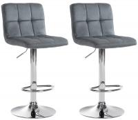 2er Set Barhocker Peru Samt chrom dunkelgrau 2er Set Barhocker Peru Samt chrom dunkelgrau