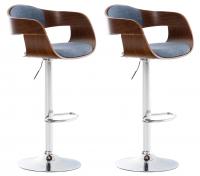 2er Set Barhocker Kingston Stoff walnuss/blau 2er Set Barhocker Kingston Stoff walnuss/blau
