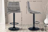 2er Set Barhocker Jerry Samt schwarz grau 