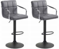 2er Set Barhocker Lucy V2 schwarz grau 
