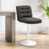 Barhocker Damar Stoff weiß dunkelgrau Barhocker Damar Stoff weiß dunkelgrau