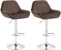 2er Set Barhocker Braga Samt chrom braun 2er Set Barhocker Braga Samt chrom braun