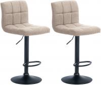 2er Set Barhocker Calma Stoff schwarz creme 2er Set Barhocker Calma Stoff schwarz creme