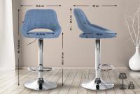 2er Set Barhocker Milet Stoff C blau 