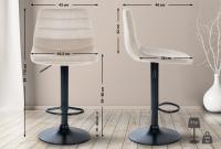 2er Set Barhocker Lex Samt Schwarz creme 
