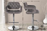 Barhocker Dublin Samt chrom grau Barhocker Dublin Samt chrom grau