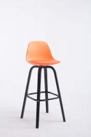 Barhocker Avika Kunstleder Schwarz orange 