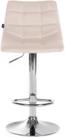 Barhocker Jerry Samt chrom beige Barhocker Jerry Samt chrom beige