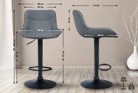 2er Set Barhocker Vonore Kunstleder schwarz grau 2er Set Barhocker Vonore Kunstleder schwarz grau