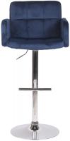 Barhocker Los Angeles Samt chrom blau Barhocker Los Angeles Samt chrom blau