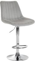 Barhocker Toni Samt chrom grau Barhocker Toni Samt chrom grau