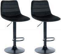 2er Set Barhocker Lex Samt Schwarz schwarz 2er Set Barhocker Lex Samt Schwarz schwarz