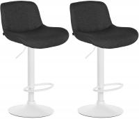 2er Set Barhocker Solon Weiß Samt schwarz 2er Set Barhocker Solon Weiß Samt schwarz