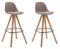 2er Set Barhocker Franklin Stoff Square natura (eiche) taupe 2er Set Barhocker Franklin Stoff Square natura (eiche) taupe