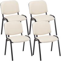4er Set Besucherstuhl Ken Kunstleder creme 4er Set Besucherstuhl Ken Kunstleder creme