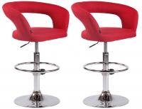 2er Set Barhocker Jaen Stoff rot 