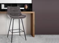 Barhocker Weston Samt grau Barhocker Weston Samt grau