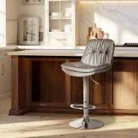 Barhocker Laurel Kunstleder chrom grau 
