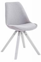 4er Set Besucherstuhl Toulouse Stoff Square weiß (eiche) grau 