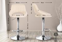 Barhocker Milet Stoff chrom creme Barhocker Milet Stoff chrom creme