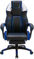 Bürostuhl Clovis Kunstleder schwarz/blau 