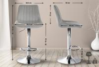 2er Set Barhocker Toni Samt chrom grau 