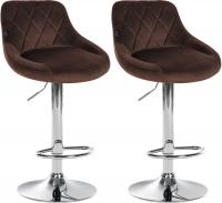 2er Set Barhocker Lazio Samt chrom braun 2er Set Barhocker Lazio Samt chrom braun