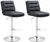 2er Set Barhocker Damar Kunstleder chrom schwarz 2er Set Barhocker Damar Kunstleder chrom schwarz