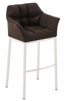 Barhocker Damaso Stoff mit 4-Fuß Gestell weiß braun Barhocker Damaso Stoff mit 4-Fuß Gestell weiß braun