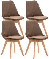 4er Set Stuhl Linares Samt dunkelbraun 4er Set Stuhl Linares Samt dunkelbraun