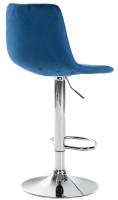 Barhocker Divo Samt Chrom blau Barhocker Divo Samt Chrom blau