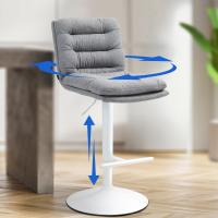 Barhocker Damar Stoff weiß grau Barhocker Damar Stoff weiß grau
