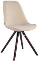 Besucherstuhl Toulouse Samt Rund cappuccino (eiche) creme
