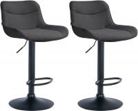 2er Set Barhocker Vonore Stoff schwarz dunkelgrau 2er Set Barhocker Vonore Stoff schwarz dunkelgrau
