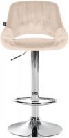 Barhocker Milet Samt chrom creme Barhocker Milet Samt chrom creme