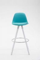 Barhocker Franklin Vollgepolstert Kunstleder Rund Weiß (eiche) blau 