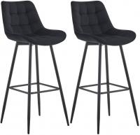 2er Set Barhocker Dartford Samt schwarz 2er Set Barhocker Dartford Samt schwarz