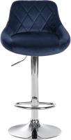 2er Set Barhocker Lazio Samt chrom blau 