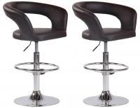 2er Set Barhocker Jaen Kunstleder braun 