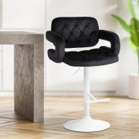 Barhocker Dublin Samt weiß schwarz Barhocker Dublin Samt weiß schwarz