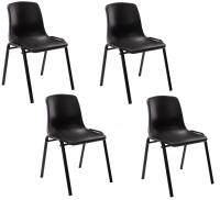 4er Set Stapelstuhl Nowra Kunststoff schwarz 4er Set Stapelstuhl Nowra Kunststoff schwarz