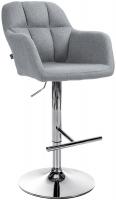 Barhocker Natoma Stoff chrom grau Barhocker Natoma Stoff chrom grau