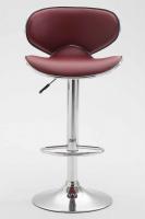 2er Set Barhocker Las Vegas V2 Kunstleder chrom bordeauxrot 