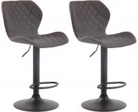 2er Set Barhocker Cork Stoff schwarz dunkelgrau 2er Set Barhocker Cork Stoff schwarz dunkelgrau
